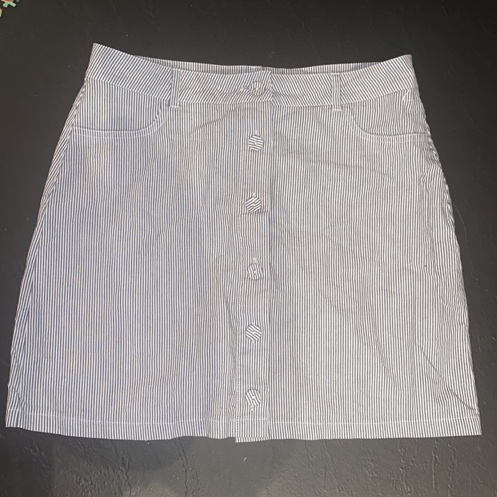 Blue and White Striped Skirt - Forever 21